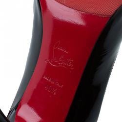 مملوكة مسبقًا Christian Louboutin Black Patent Decollete 554 Pumps Size 40.5