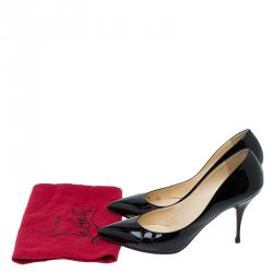 مملوكة مسبقًا Christian Louboutin Black Patent Decollete 554 Pumps Size 40.5