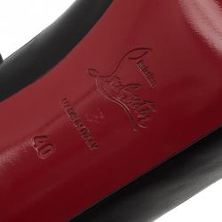 Pre Owned Christian Louboutin Black Leather Very Prive Peep Toe Pumps Size 40