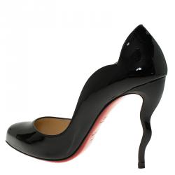 Pre Owned Christian Louboutin Black Patent Wawy Dolly Pumps Size 38.5