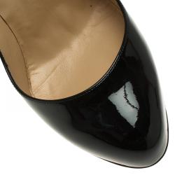 Pre Owned Christian Louboutin Black Patent Wawy Dolly Pumps Size 38.5