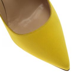 Pre Owned حذاء كعب عالي كريستيان لوبوتان بينسي ماري جين ساتان أصفر مقاس 39