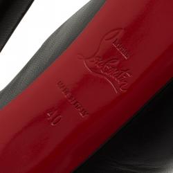 مملوكة مسبقًا Christian Louboutin Black Leather Lady Highness Mary Jane Platform Pumps Size 40