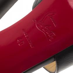 Pre Owned Christian Louboutin Black Leather Viveka Cross Strap Platform Sandals Size 40