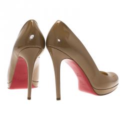 مملوكة مسبقًا Christian Louboutin Beige Patent New Simple Pumps Size 41