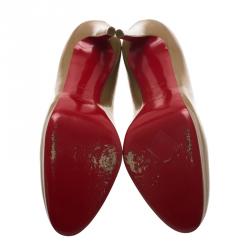 مملوكة مسبقًا Christian Louboutin Beige Patent New Simple Pumps Size 41