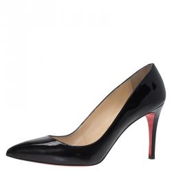 Pre Owned Christian Louboutin Black Patent Pigalle Pumps Size 40