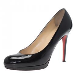 Pre Owned Christian Louboutin Black Patent New Simple Pumps Size 39