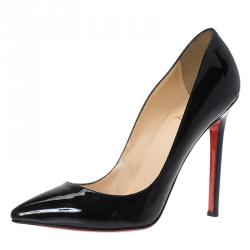 Pre Owned Christian Louboutin Black Patent Pigalle Pumps Size 35.5