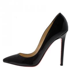 Pre Owned Christian Louboutin Black Patent Pigalle Pumps Size 35.5