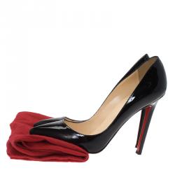 Pre Owned Christian Louboutin Black Patent Pigalle Pumps Size 35.5