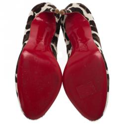 Pre Owned Christian Louboutin Leopard Print Calf Hair Fifi Pumps Size 39