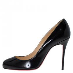 Pre Owned Christian Louboutin Black Patent Fifi Pumps Size 39