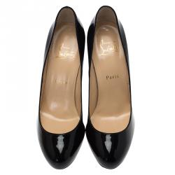 Pre Owned Christian Louboutin Black Patent Fifi Pumps Size 39