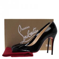 Pre Owned Christian Louboutin Black Patent Fifi Pumps Size 39