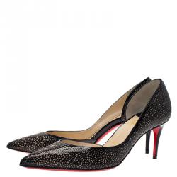 Pre Owned Christian Louboutin Black Patent Galu D'orsay Pumps Size 35