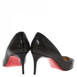 Pre Owned Christian Louboutin Black Patent Galu D'orsay Pumps Size 35
