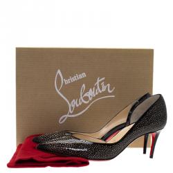 Pre Owned Christian Louboutin Black Patent Galu D'orsay Pumps Size 35