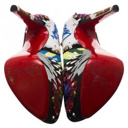 مملوكة مسبقًا حذاء كعب عالي كريستيان لوبوتان دافوديل برودي كريب ساتان إصدار محدود مقاس 36.5