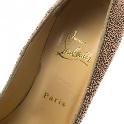 مملوكة مسبقًا Christian Louboutin Gold Strass Daffodile Platform Pumps Size 37