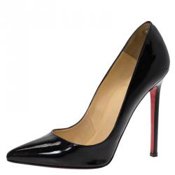 Pre Owned Christian Louboutin Black Patent Pigalle Pumps Size 37.5