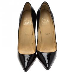 Pre Owned Christian Louboutin Black Patent Pigalle Pumps Size 37.5