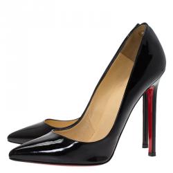 Pre Owned Christian Louboutin Black Patent Pigalle Pumps Size 37.5