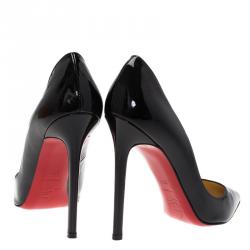 Pre Owned Christian Louboutin Black Patent Pigalle Pumps Size 37.5