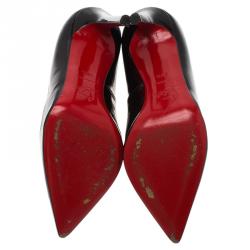 Pre Owned Christian Louboutin Black Patent Pigalle Pumps Size 37.5