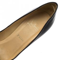 Pre Owned Christian Louboutin Black Patent Pigalle Pumps Size 37.5