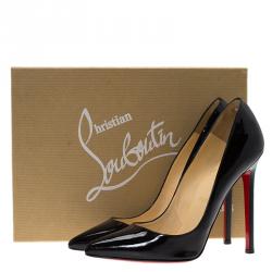 Pre Owned Christian Louboutin Black Patent Pigalle Pumps Size 37.5