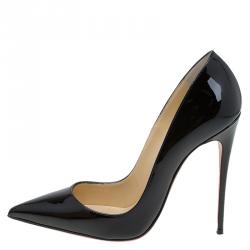 Pre Owned Christian Louboutin Black Patent So Kate Pumps Size 37