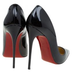 Pre Owned Christian Louboutin Black Patent So Kate Pumps Size 37