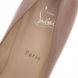Pre Owned Christian Louboutin Beige Patent Leather Pigalle Plato Pumps Size 42
