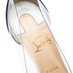 مملوكة مسبقًا Christian Louboutin Red and Blue PVC Debout Pointed Toe Pumps Size 38