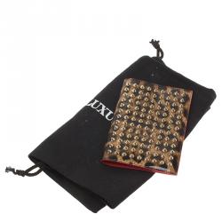 Christian Louboutin Brown Leopard Print Spike Loubipass Passport Cover