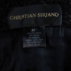Christian Siriano Black Textured Gown M