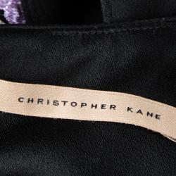 Christopher Kane Black Contrast Lace Applique Detail Sleeveless Top S