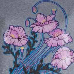 Christopher Kane Grey Bouquet Print Applique Detail Sweatshirt S