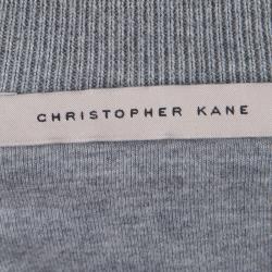 Christopher Kane Grey Bouquet Print Applique Detail Sweatshirt S