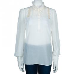 Pre Owned Class Roberto Cavalli Off-White Cotton Top L