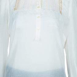 Pre Owned Class Roberto Cavalli Off-White Cotton Top L