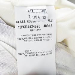 Pre Owned Class by Roberto Cavalli Multicolor Printed Short Sleeve Maxi Dress L