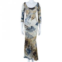 مملوكة مسبقًا CLASS By Roberto Cavalli Off-Shoulder Printed Maxi Dress S