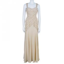 مملوكة مسبقًا فستان كلاس روبرتو كافالي وردي مطرز L