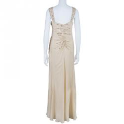 مملوكة مسبقًا فستان كلاس روبرتو كافالي وردي مطرز L