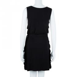 Pre Owned Class by Roberto Cavalli Black Feather Shift Dress M