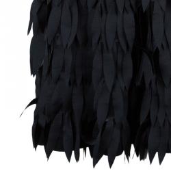 Pre Owned Class by Roberto Cavalli Black Feather Shift Dress M