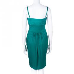 Pre Owned فستان كلاس باي روبيرتو كافالي حرير أخضر M