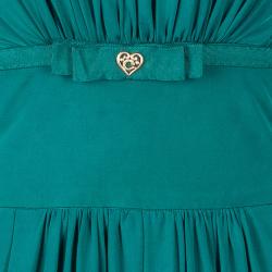 Pre Owned فستان كلاس باي روبيرتو كافالي حرير أخضر M